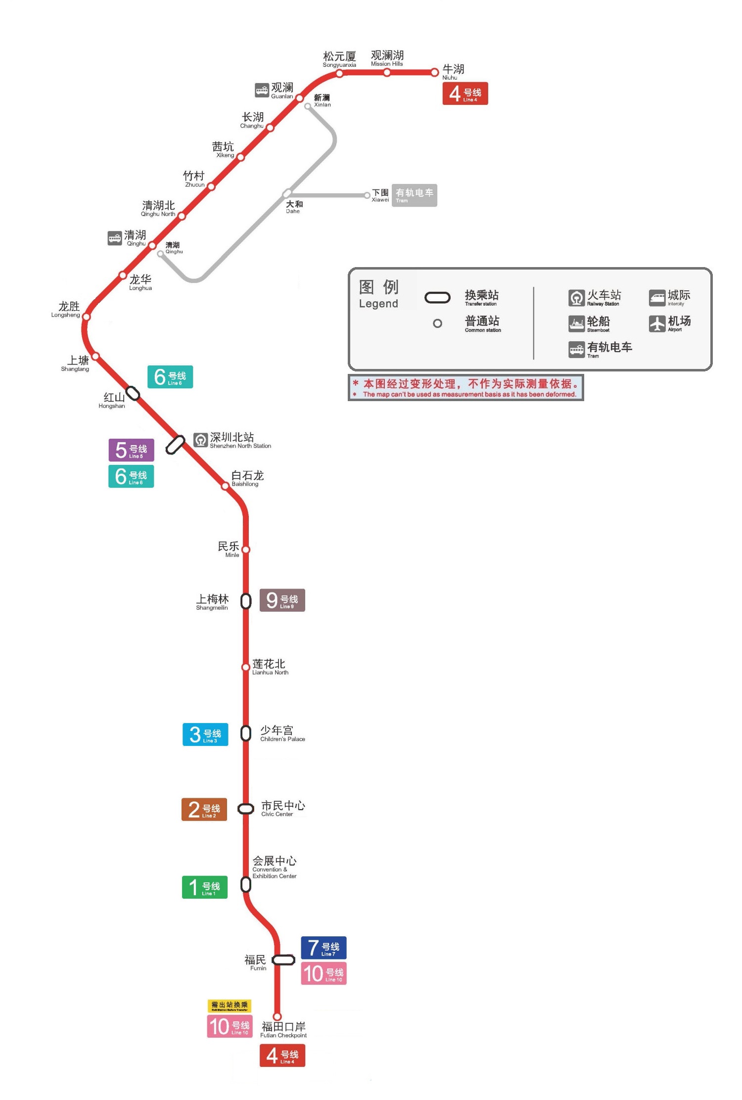 深圳地铁4号线高清线路图，所有站点一览 - 交通 - 深圳都市圈